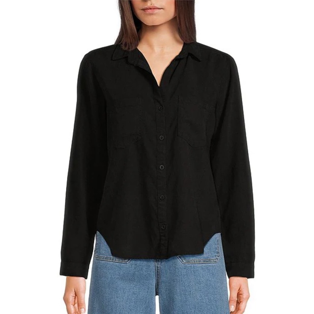Women's Black Button-Up Shirt